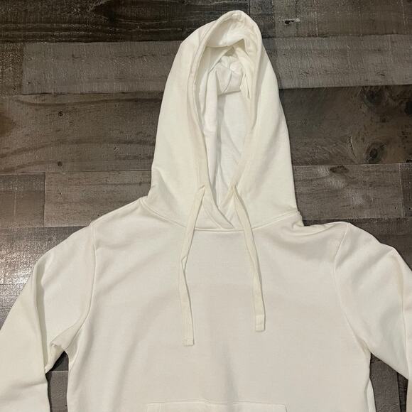 Forever 21 Cream Hooded Pullover Sweatshirt Everyday Basic Hoodie Women's Size S - Picture 8 of 12